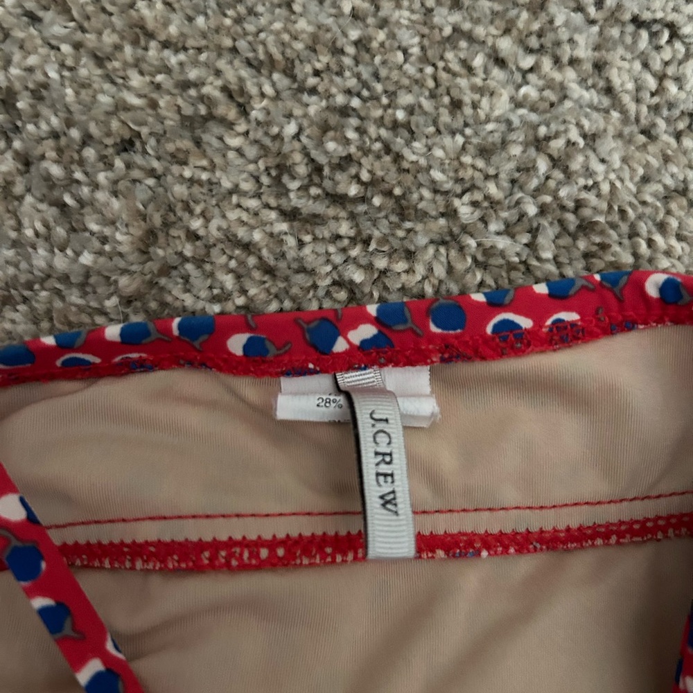 J. Crew Red and Blue Patterned Swimsuit - Picture 2 of 3
